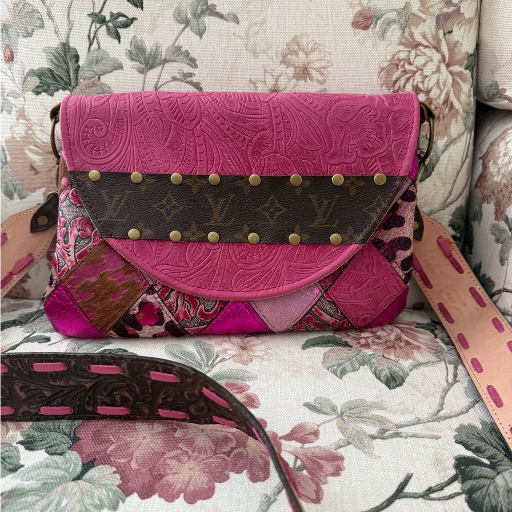 Keep it Gypsy Pink Leather Crossbody